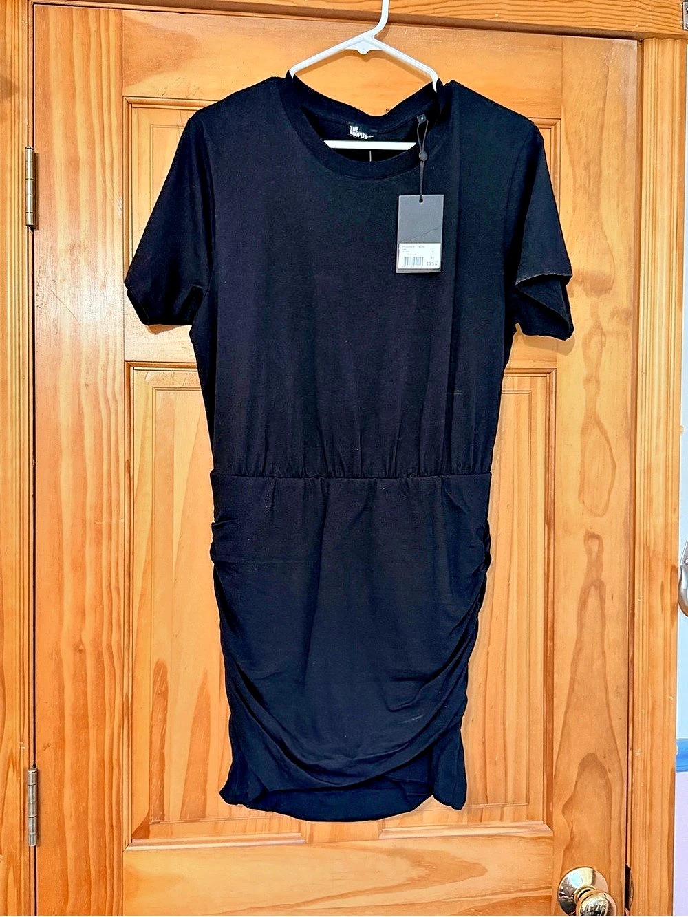 The Kooples Milano Ruched Blouson T-Shirt Mini Dress Black Size 4